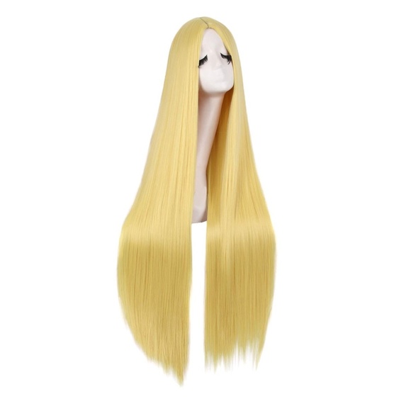 40" Long Blonde Straight Cosplay Wig, Anime Costume Party Hair for Women - Picture 3 of 5